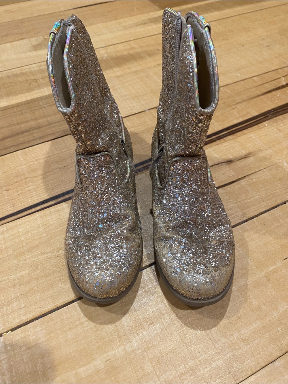 Self Esteem Kids' Glitter Mid-Calf Boots in Gold